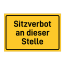 Sitzverbot an dieser Stelle