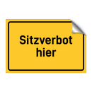 Sitzverbot hier