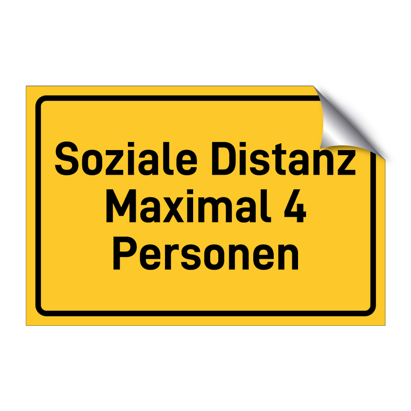 Soziale Distanz Maximal 4 Personen