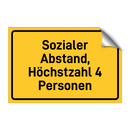 Sozialer Abstand, Höchstzahl 4 Personen