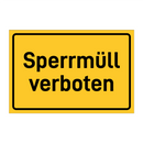 Sperrmüll verboten