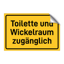 Toilette und Wickelraum zugänglich