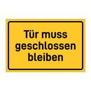 Tür muss geschlossen bleiben