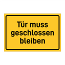 Tür muss geschlossen bleiben