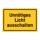 Unnötiges Licht ausschalten