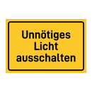 Unnötiges Licht ausschalten