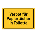 Verbot für Papiertücher in Toilette