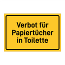 Verbot für Papiertücher in Toilette