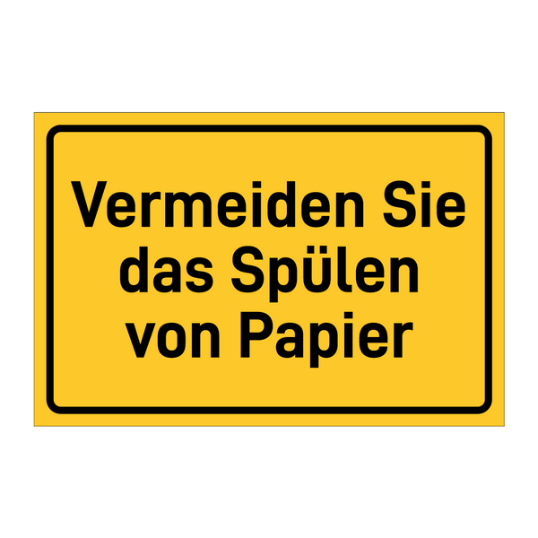 Vermeiden Sie das Spülen von Papier