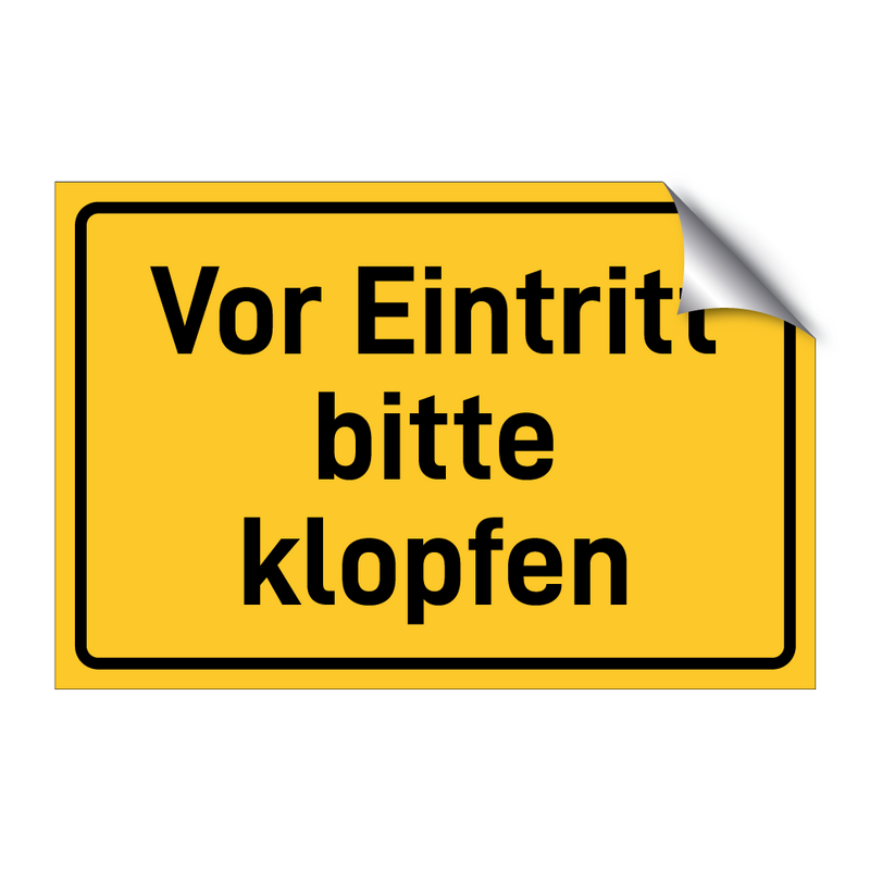 Vor Eintritt bitte klopfen