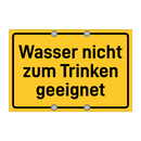 Wasser nicht zum Trinken geeignet