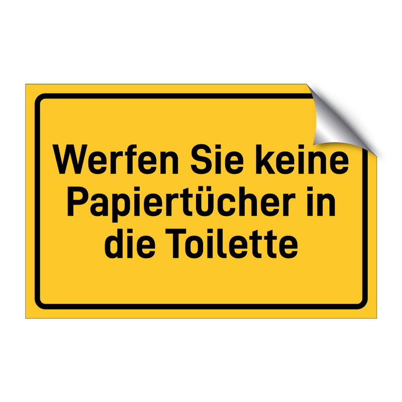 Werfen Sie keine Papiertücher in die Toilette