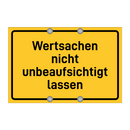 Wertsachen nicht unbeaufsichtigt lassen