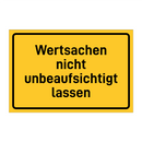 Wertsachen nicht unbeaufsichtigt lassen