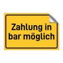 Zahlung in bar möglich