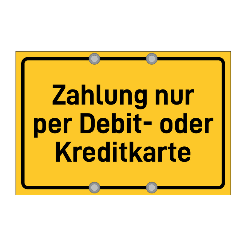 Zahlung nur per Debit- oder Kreditkarte