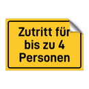 Zutritt für bis zu 4 Personen