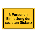 4 Personen, Einhaltung der sozialen Distanz & 4 Personen, Einhaltung der sozialen Distanz
