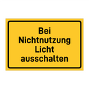 Bei Nichtnutzung Licht ausschalten