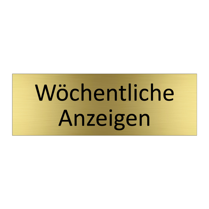 Wöchentliche Anzeigen