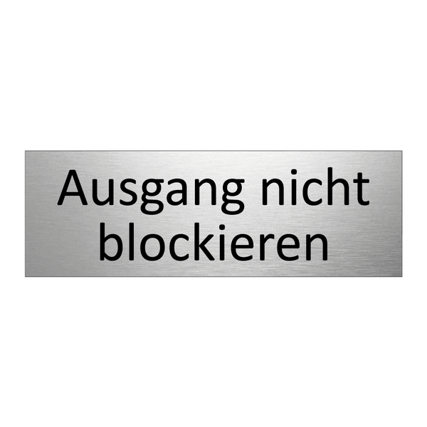 Ausgang nicht blockieren