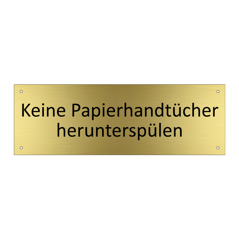 Keine Papierhandtücher herunterspülen