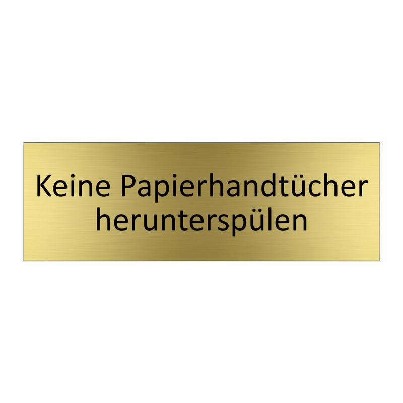 Keine Papierhandtücher herunterspülen