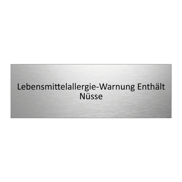 Lebensmittelallergie-Warnung Enthält Nüsse
