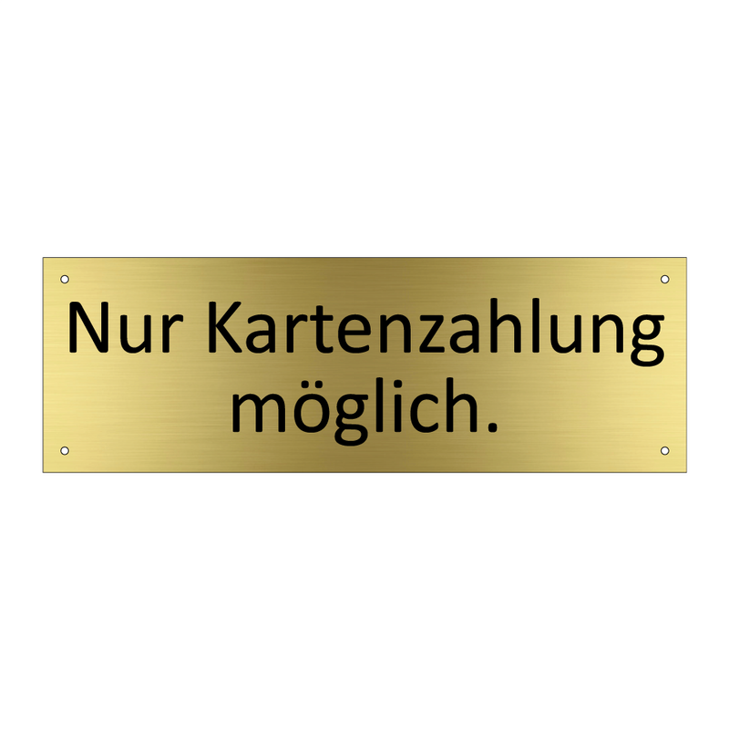 Nur Kartenzahlung möglich.