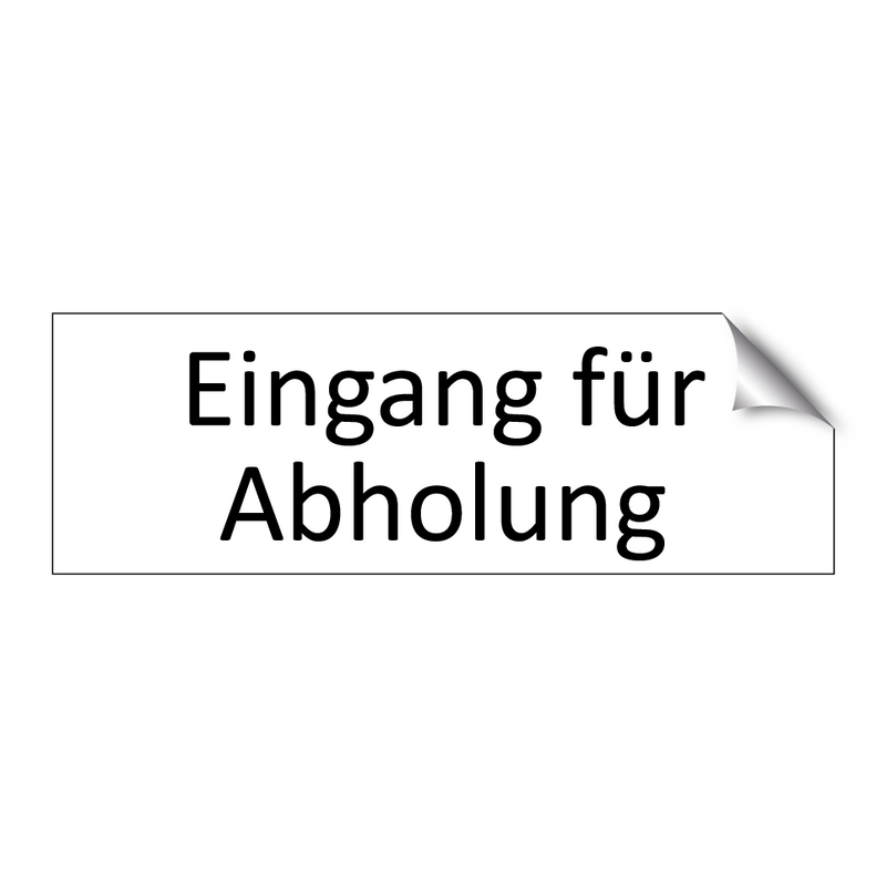 Eingang für Abholung