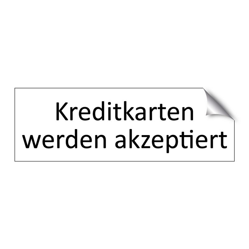 Kreditkarten werden akzeptiert
