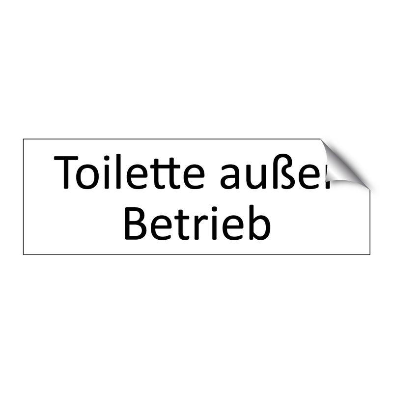 Toilette außer Betrieb