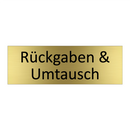 Rückgaben & Umtausch