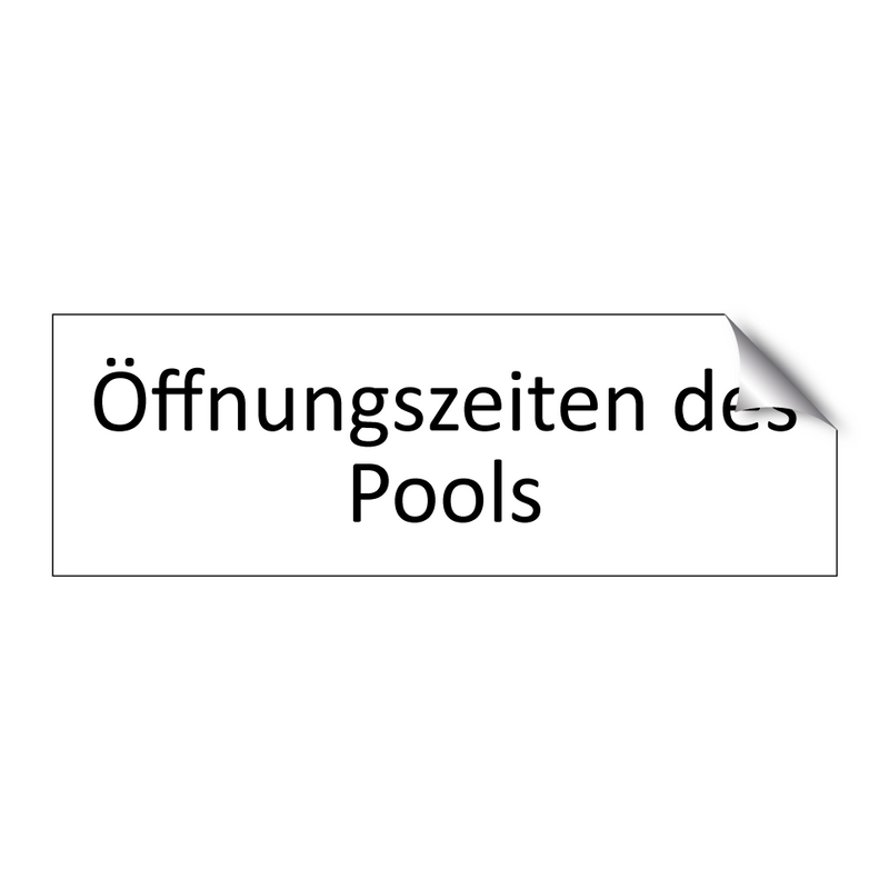 Öffnungszeiten des Pools