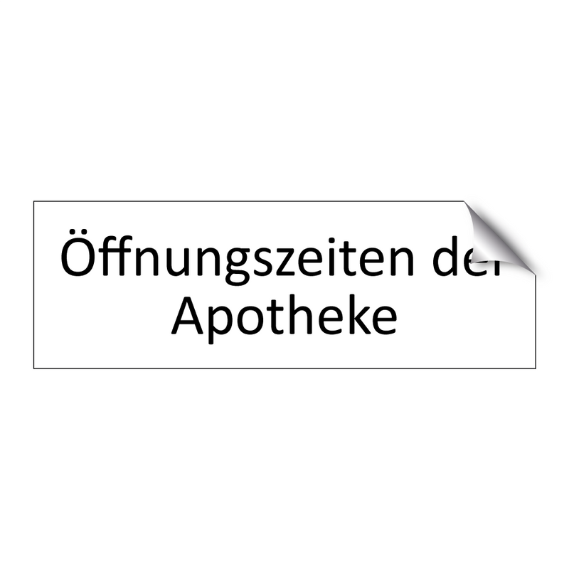 Öffnungszeiten der Apotheke