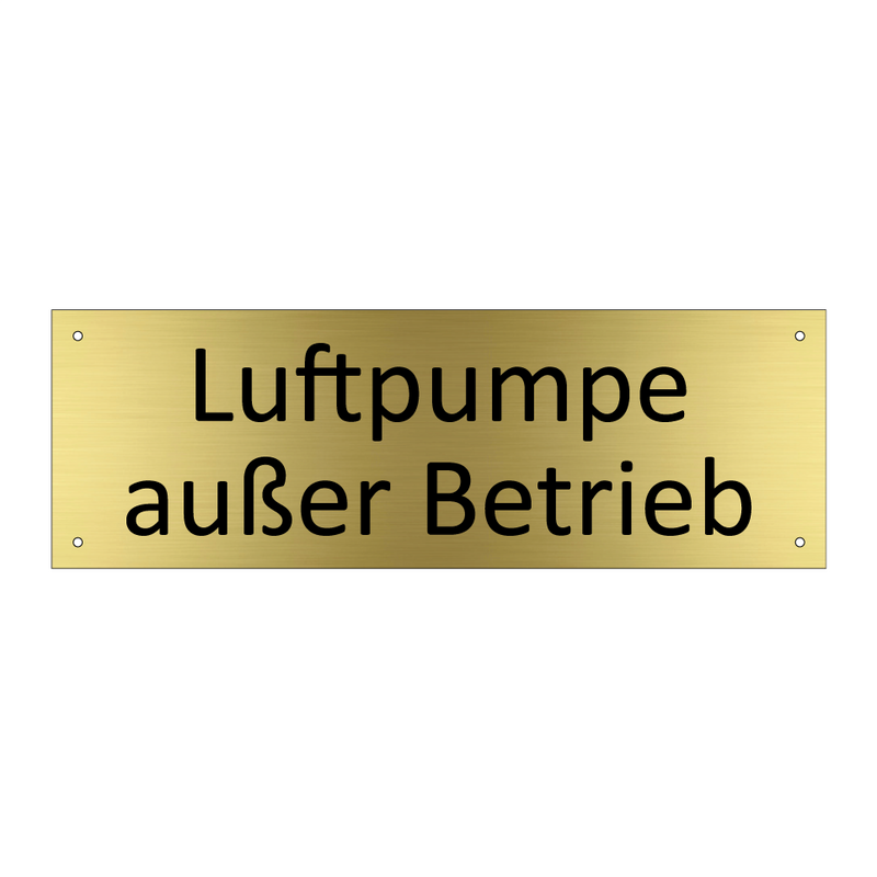 Luftpumpe außer Betrieb