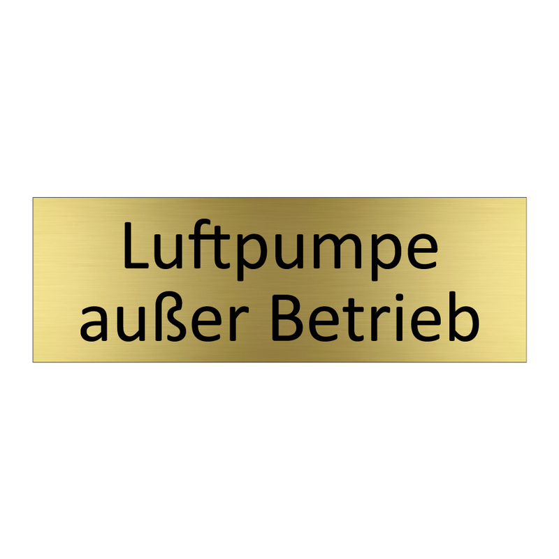 Luftpumpe außer Betrieb