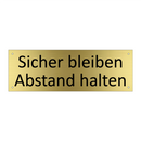 Sicher bleiben Abstand halten