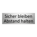 Sicher bleiben Abstand halten