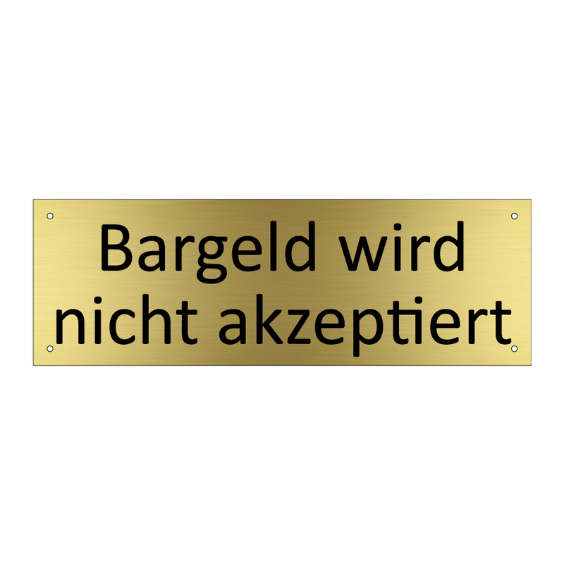 Bargeld wird nicht akzeptiert