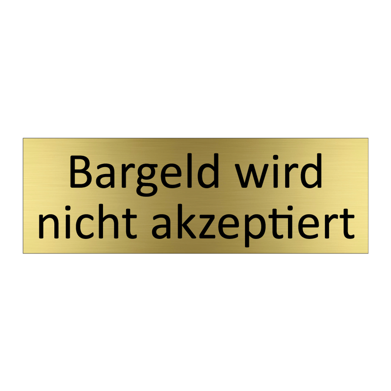 Bargeld wird nicht akzeptiert