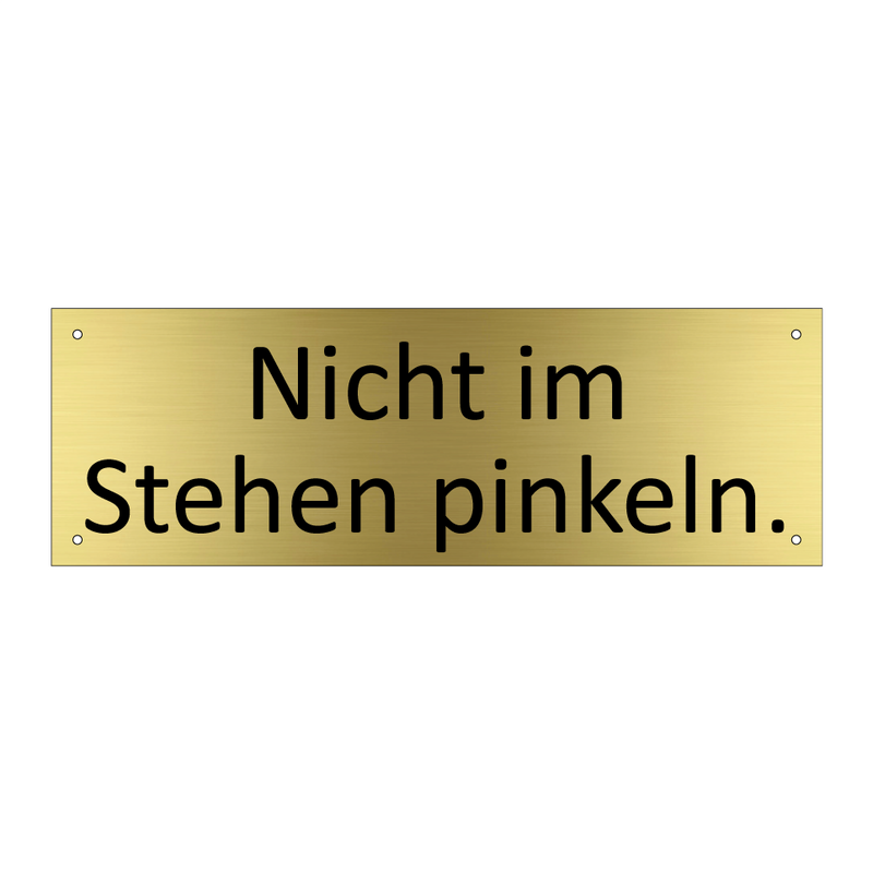 Nicht im Stehen pinkeln.