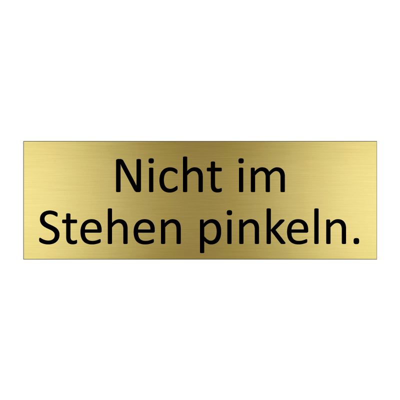 Nicht im Stehen pinkeln.