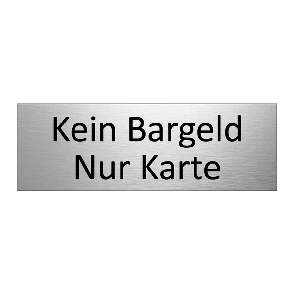 Kein Bargeld Nur Karte