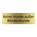Keine Hunde außer Blindenhunde