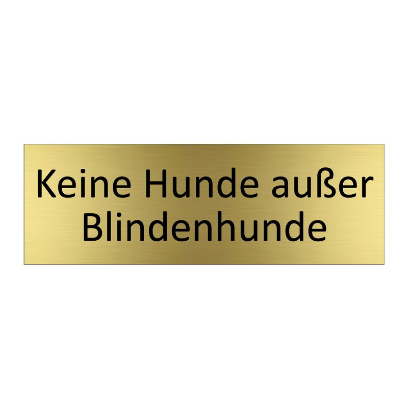Keine Hunde außer Blindenhunde
