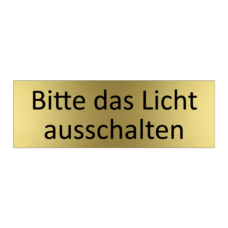 Bitte das Licht ausschalten