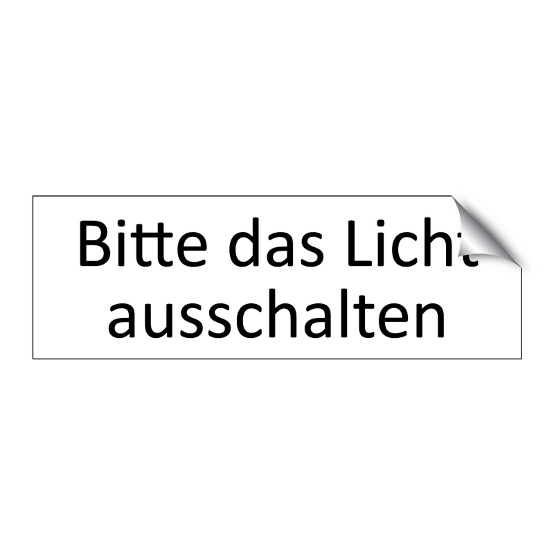 Bitte das Licht ausschalten