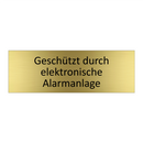 Geschützt durch elektronische Alarmanlage