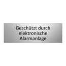 Geschützt durch elektronische Alarmanlage